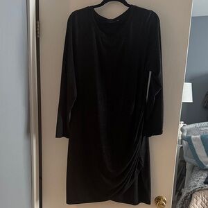 Apt. 9 Elegant Black/ Grey Long Sleeve Cotton Dress